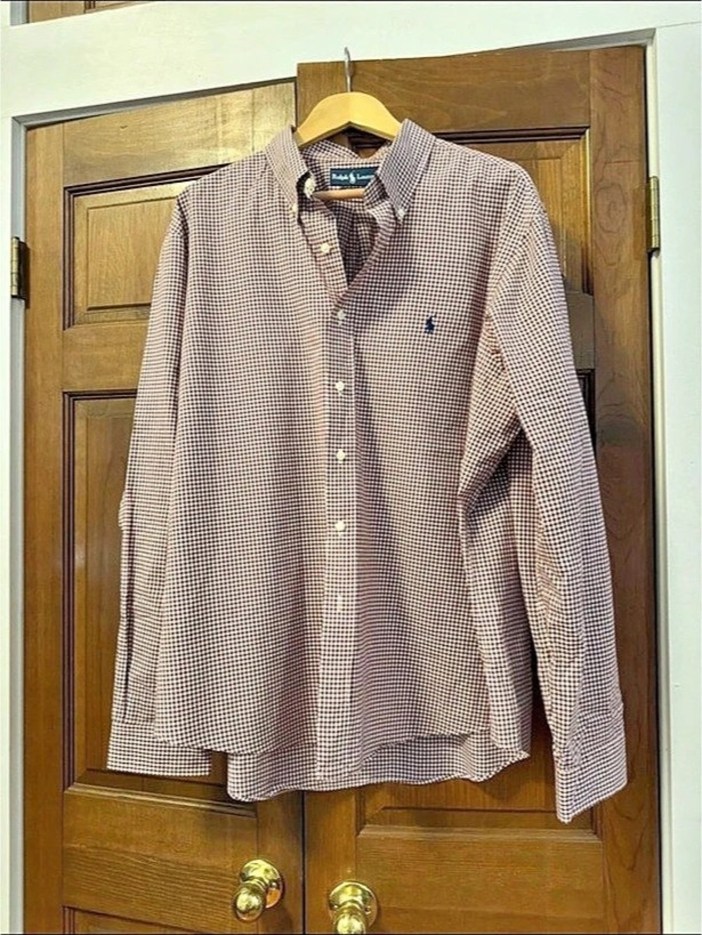 Ralph Lauren Custom Fit Gingham Oxford Shirt Red & White XXL